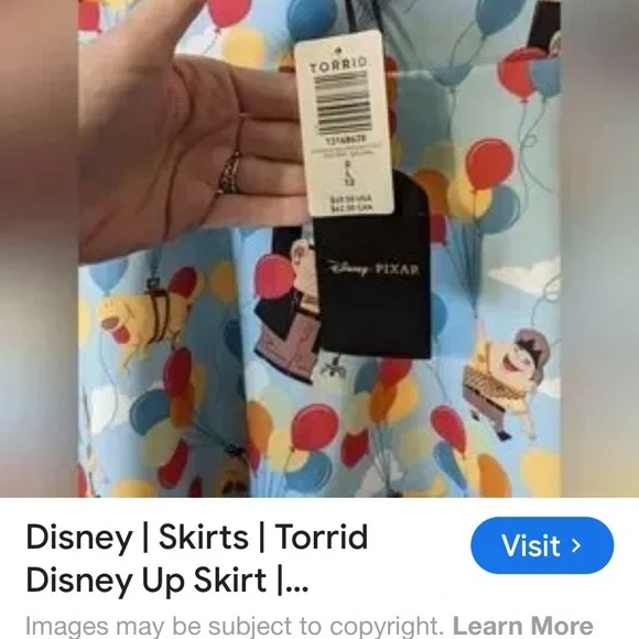 Torrid - Disney Pixar (UP) Skirt - excellent condition; Sz 3 - Picture 11 of 11